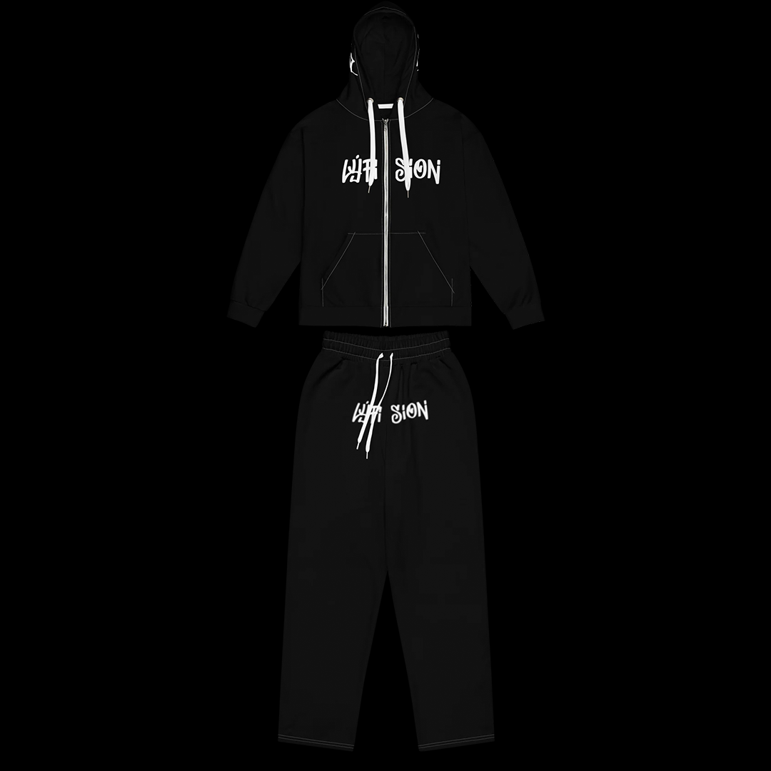 Black/white STR33T 4RT Tracksuit