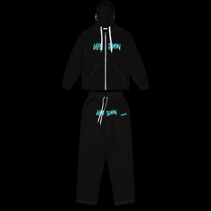 Black/blue STR33T 4RT Tracksuit